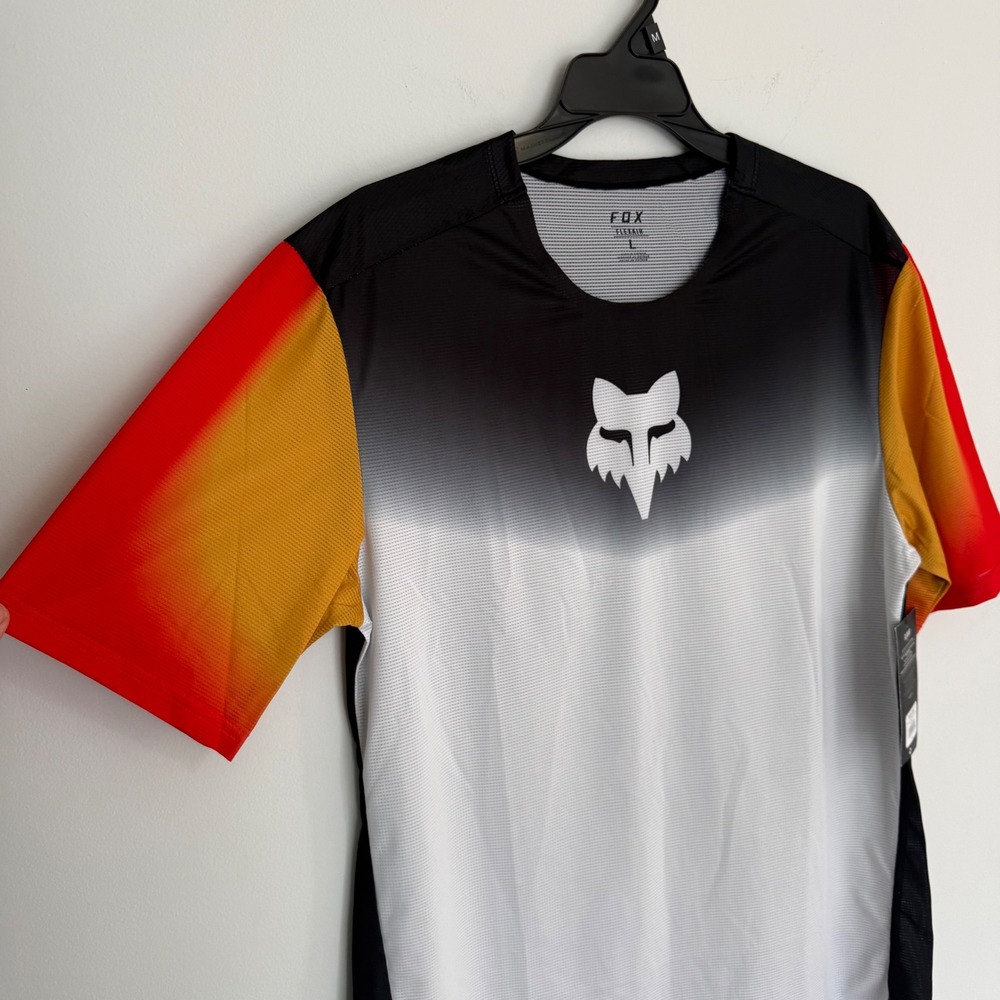 Fox Racing Flexair Novah SS Jersey Mens Large Black White Orange 31011-018-L NWT - Picture 3 of 6